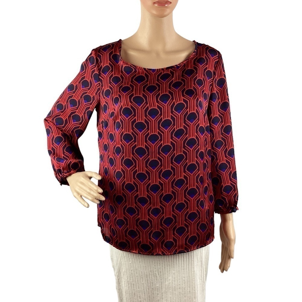 Merona Blouse Size M Red Print